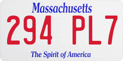 MA license plate 294PL7
