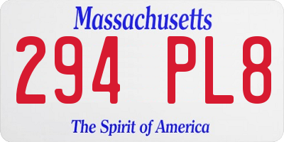 MA license plate 294PL8