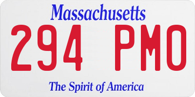 MA license plate 294PM0