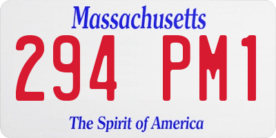 MA license plate 294PM1