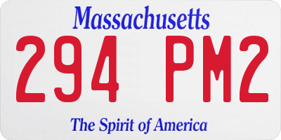 MA license plate 294PM2
