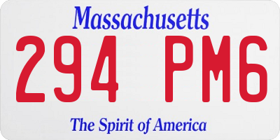 MA license plate 294PM6