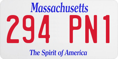 MA license plate 294PN1