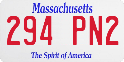 MA license plate 294PN2
