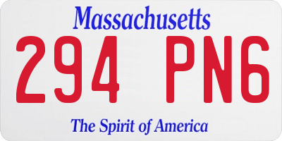 MA license plate 294PN6