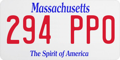 MA license plate 294PP0