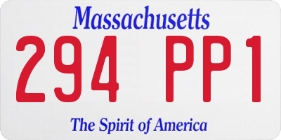 MA license plate 294PP1