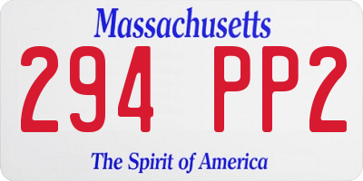MA license plate 294PP2
