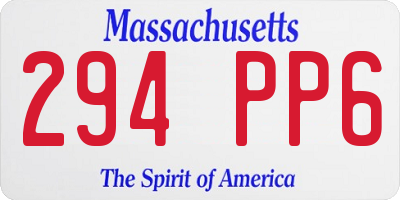 MA license plate 294PP6