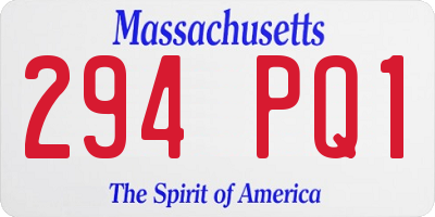 MA license plate 294PQ1