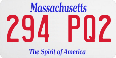 MA license plate 294PQ2