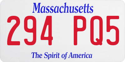 MA license plate 294PQ5