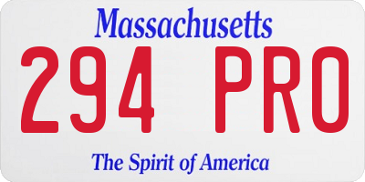 MA license plate 294PR0