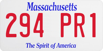 MA license plate 294PR1