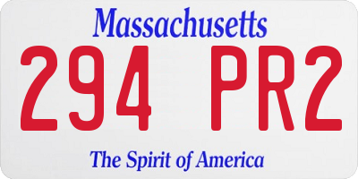 MA license plate 294PR2