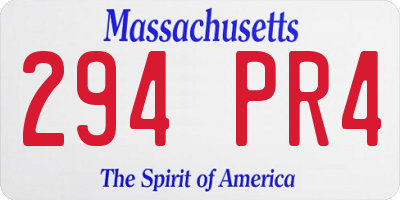 MA license plate 294PR4