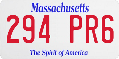 MA license plate 294PR6