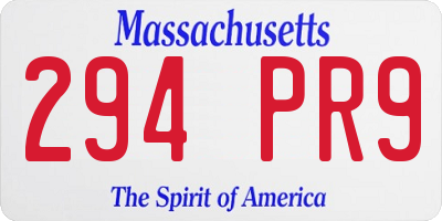 MA license plate 294PR9