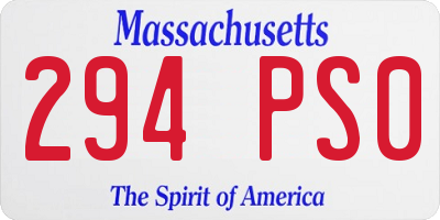 MA license plate 294PS0
