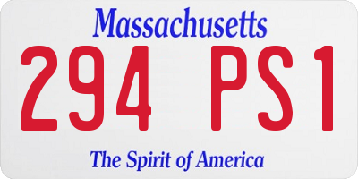 MA license plate 294PS1