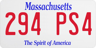 MA license plate 294PS4