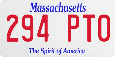 MA license plate 294PT0