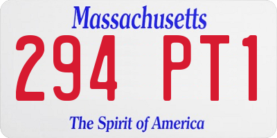 MA license plate 294PT1