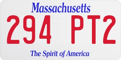 MA license plate 294PT2