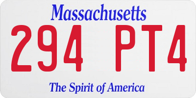 MA license plate 294PT4