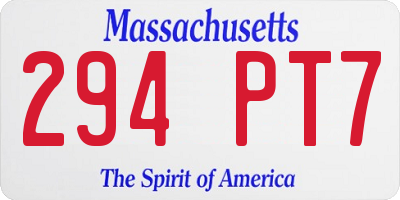 MA license plate 294PT7