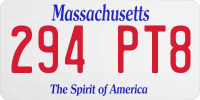 MA license plate 294PT8