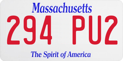 MA license plate 294PU2
