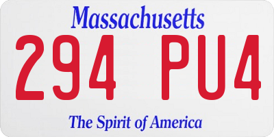 MA license plate 294PU4