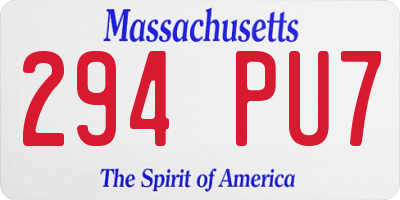 MA license plate 294PU7