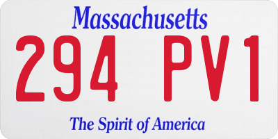 MA license plate 294PV1