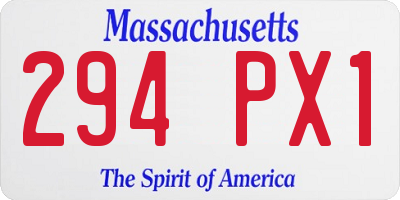 MA license plate 294PX1