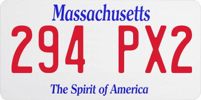 MA license plate 294PX2
