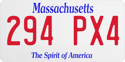 MA license plate 294PX4