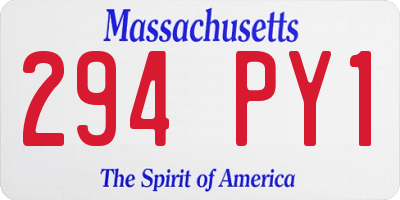 MA license plate 294PY1