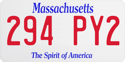 MA license plate 294PY2
