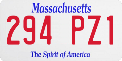 MA license plate 294PZ1