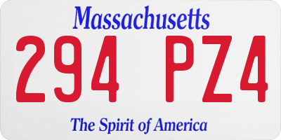 MA license plate 294PZ4