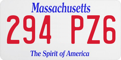 MA license plate 294PZ6