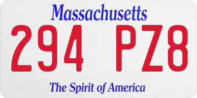 MA license plate 294PZ8