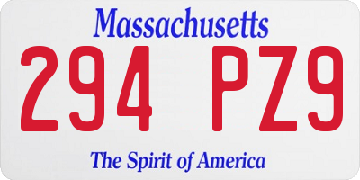 MA license plate 294PZ9