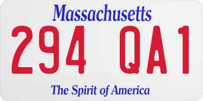 MA license plate 294QA1