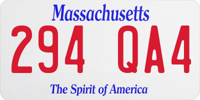 MA license plate 294QA4