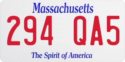 MA license plate 294QA5