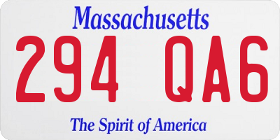 MA license plate 294QA6