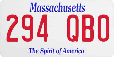 MA license plate 294QB0